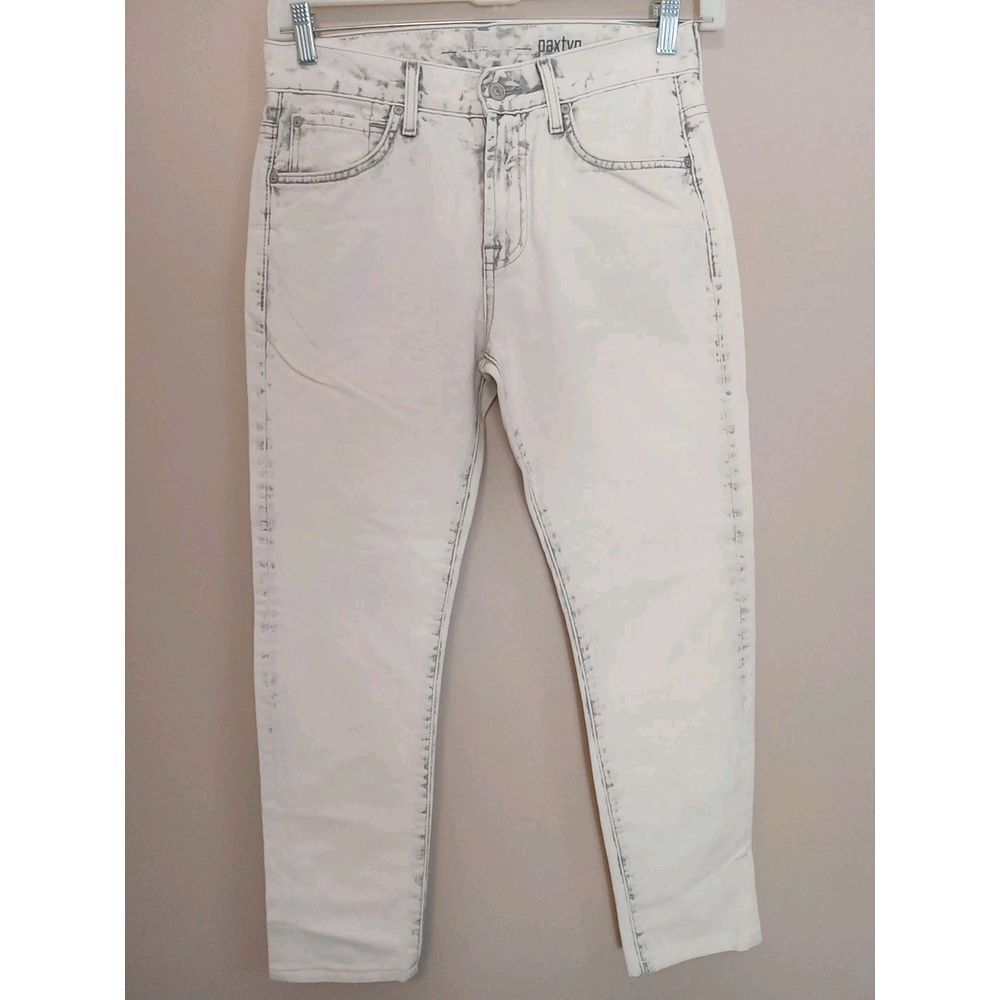 7 of all mankind Paxtyn Women White Grey Wash Tapered Jeans Size 29